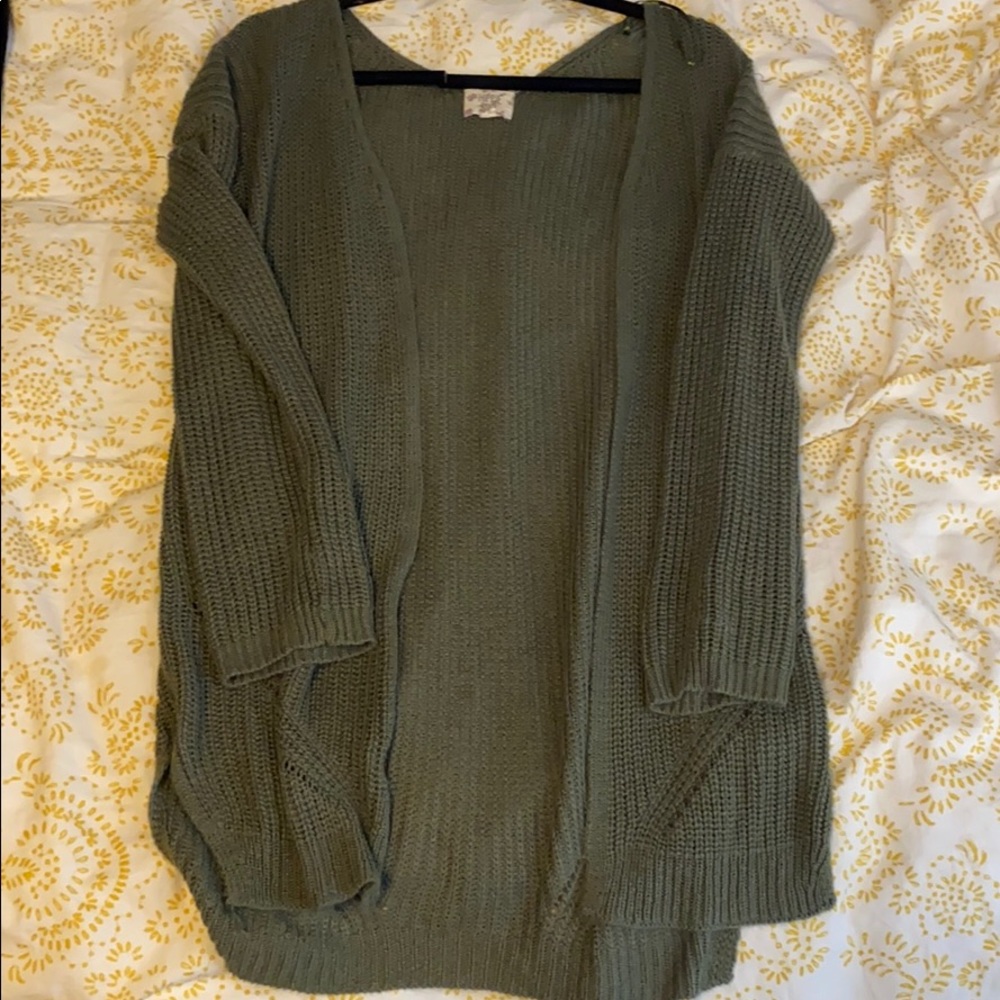 Green cardigan